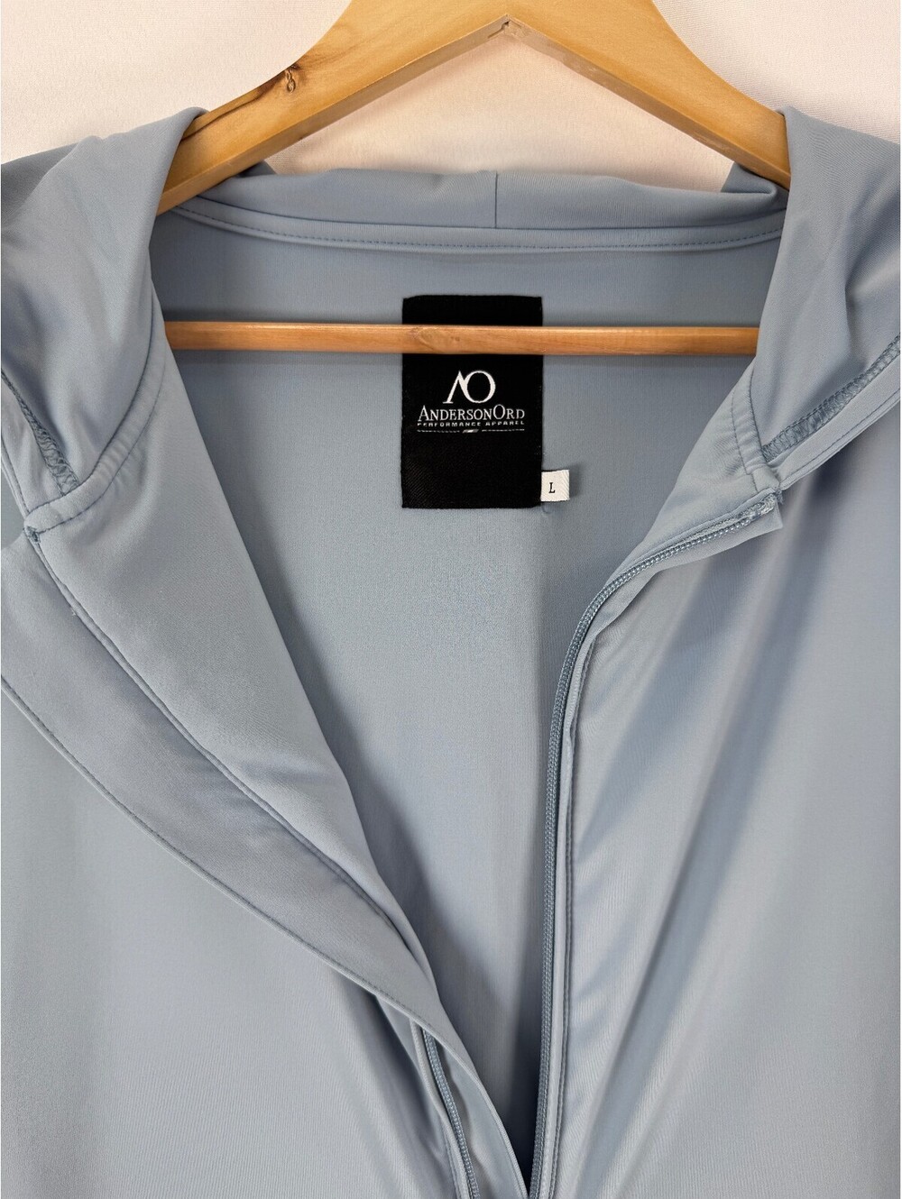 AndersonOrd Performance Golf Hoodie Jacket Men’s L Blue Full Zip Stretch - Picture 4 of 9